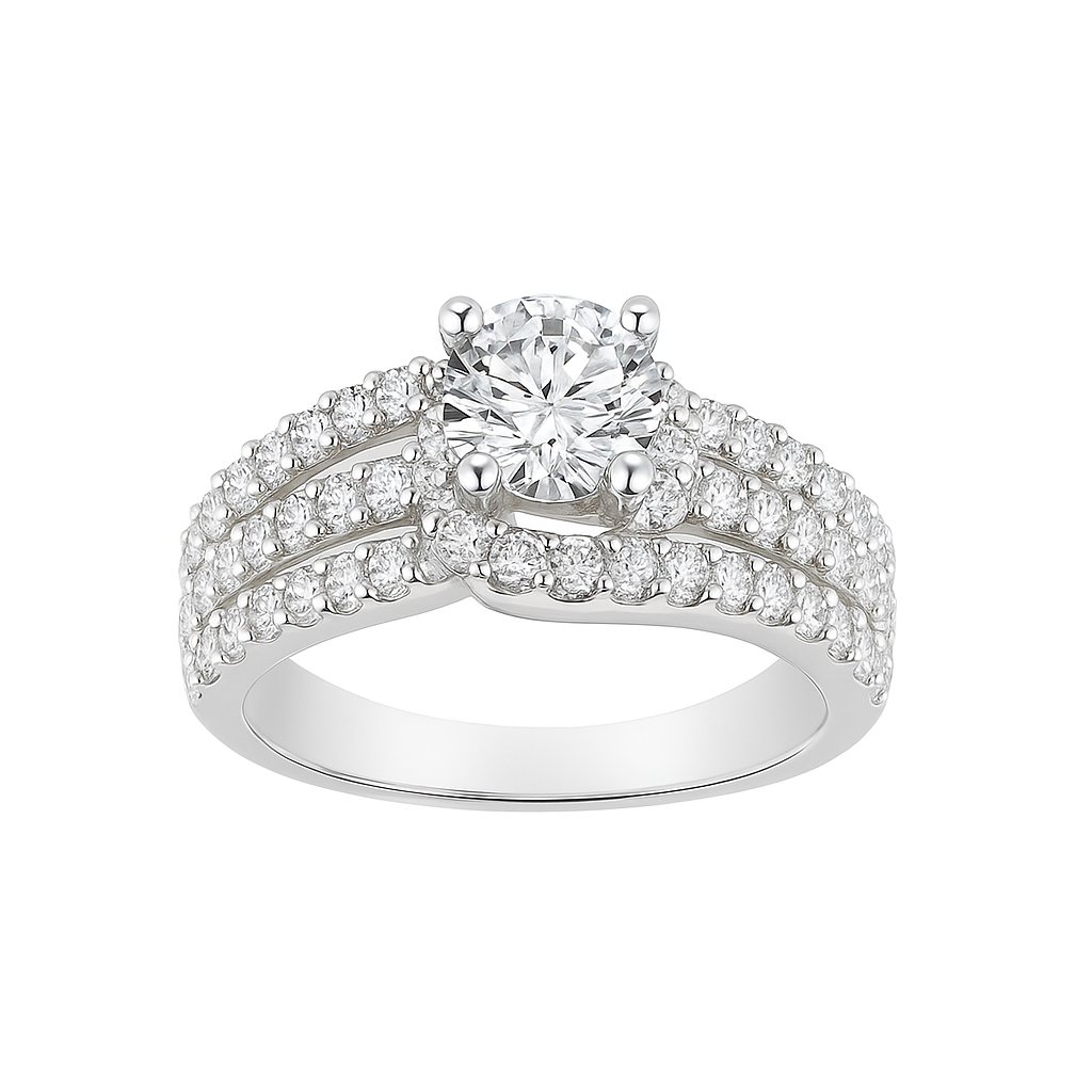 Round Brilliant-Cut White Gold Ring