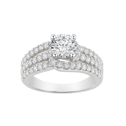 Round Brilliant-Cut White Gold Ring