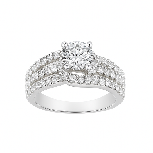 Round Brilliant-Cut White Gold Ring