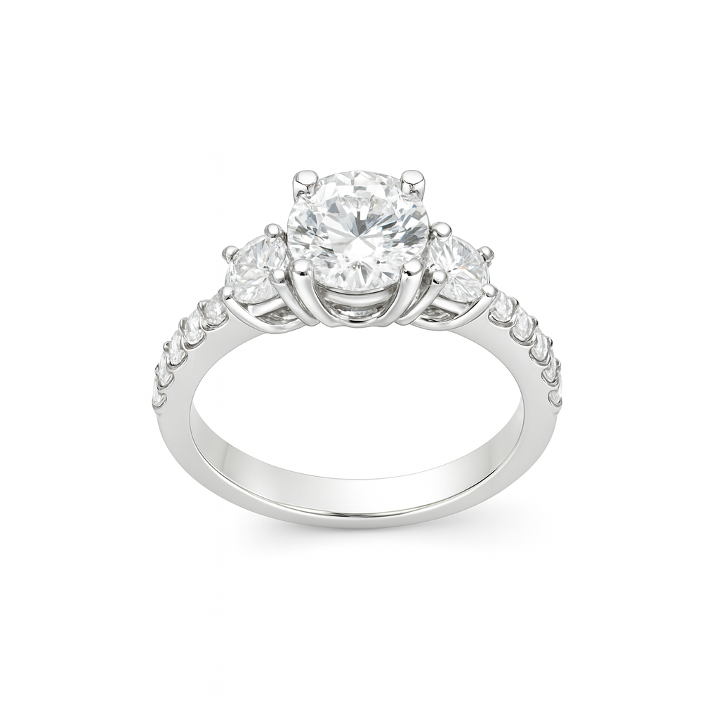 Classic and Elegant Three-Stone Diamond Engagement Ring