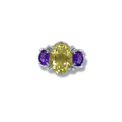 Three-Stone Oval-Cut Birthstone Ring