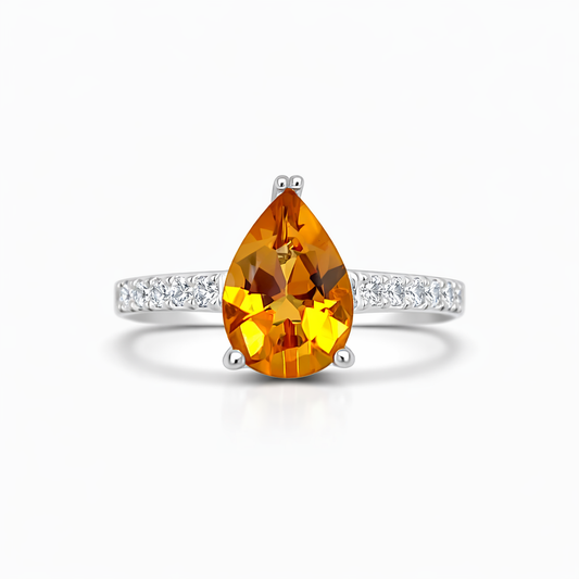 Celestial Drop White Gold Ring