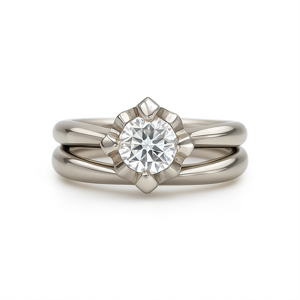 Brilliant Round-Cut White Gold Ring