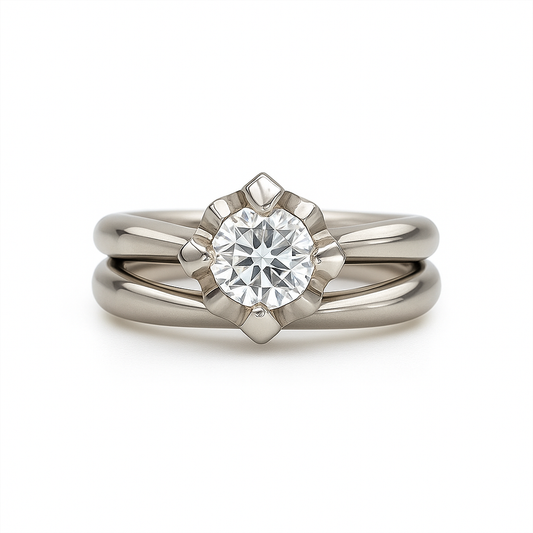 Brilliant Round-Cut White Gold Ring