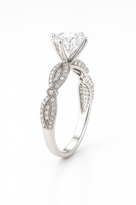 Round-Cut White Gold Ring