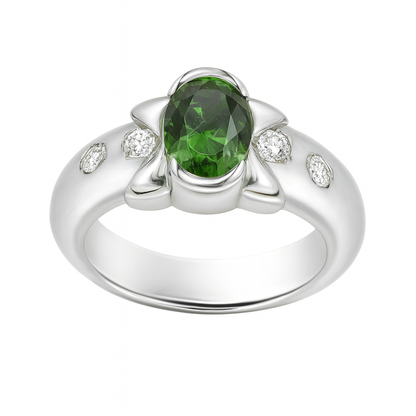Peridot Oval-Cut Gemstone Birthstone Ring