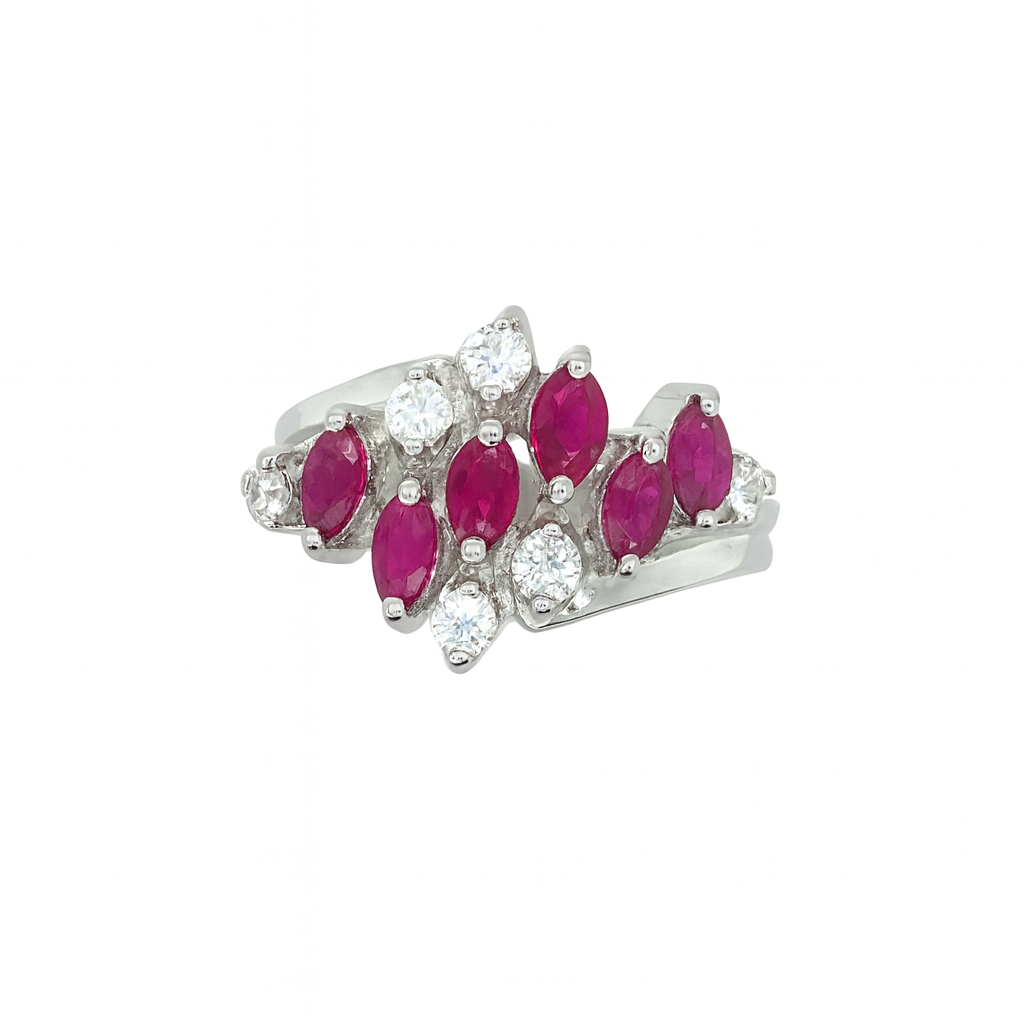 Ruby Marquise-Cut Birthstone Gold Ring