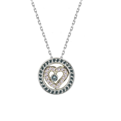 Ocean Heart Diamond Halo Pendant