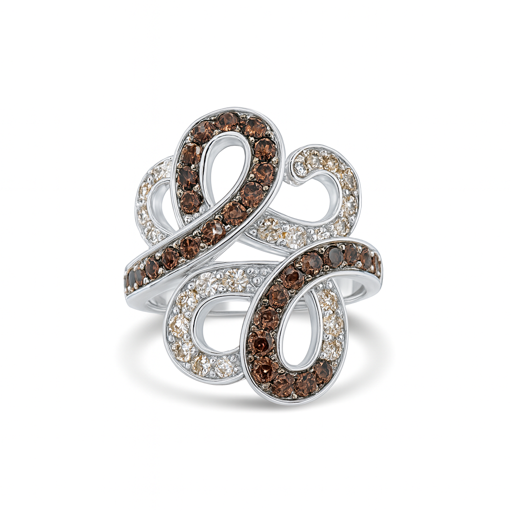 Intricate Swirl White Gold Ring