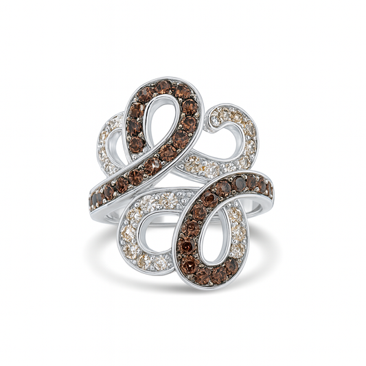 Intricate Swirl White Gold Ring