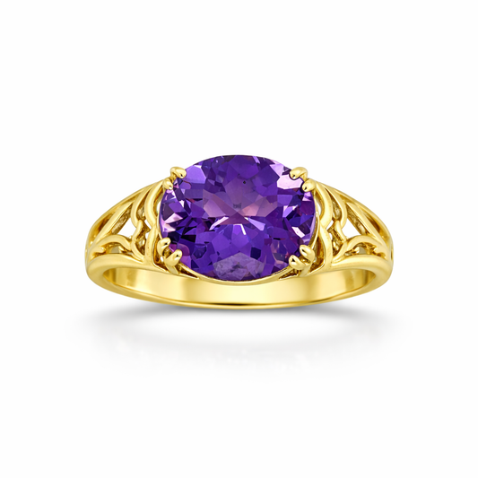 Amethyst Majesty Yelow Gold Ring