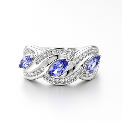 Purple Marquise-Cut White Gold Ring