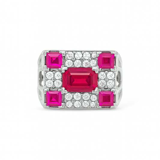 Fuchsia Fortress White Gold Ring