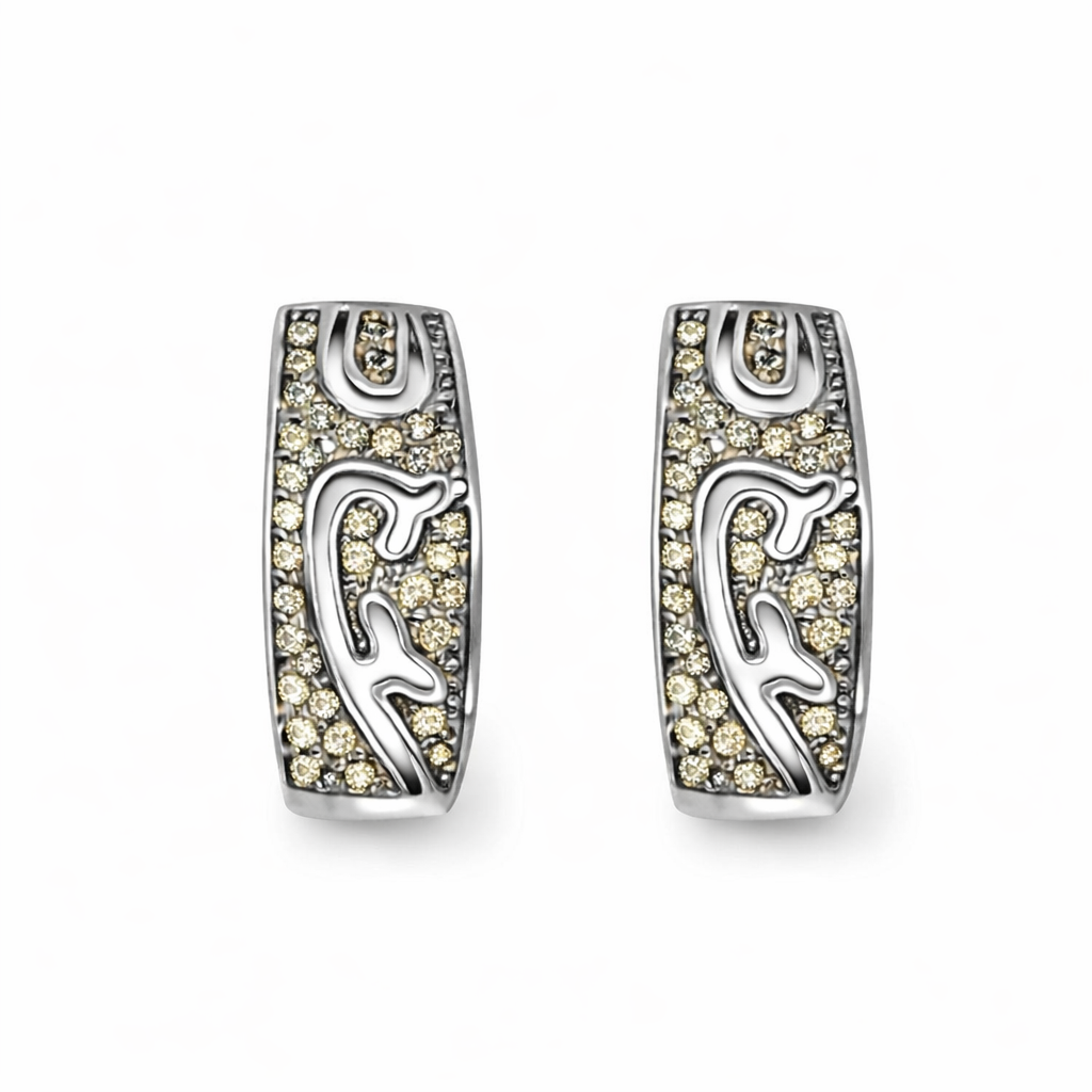 Radiant Swirl White Gold Earrings