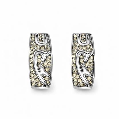 Radiant Swirl White Gold Earrings