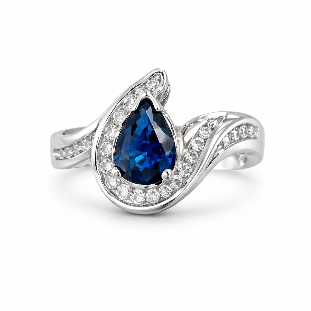 Sapphire White Gold Ring Embrace