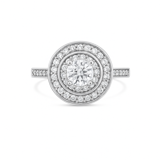 Round Brilliant-Cut White Gold Ring