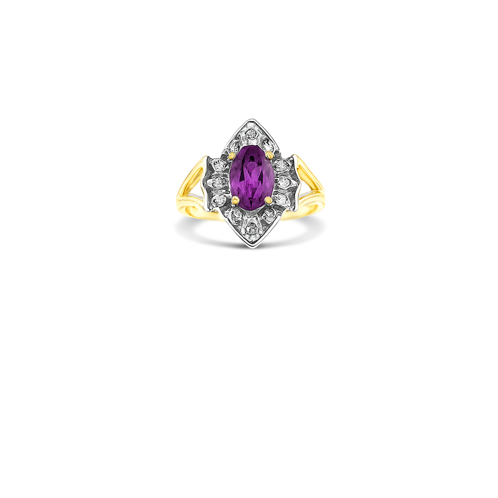 Amethyst Oval-Cut Amethyst Yellow Gold Ring