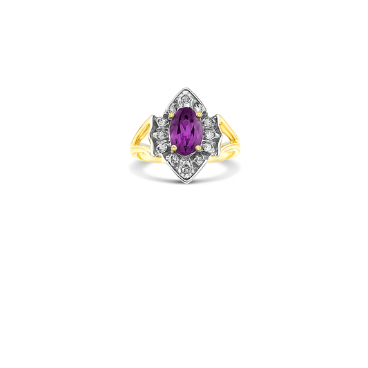 Amethyst Oval-Cut Amethyst Yellow Gold Ring