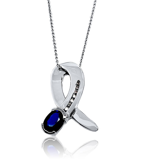 Midnight Ribbon Sapphire Pendant