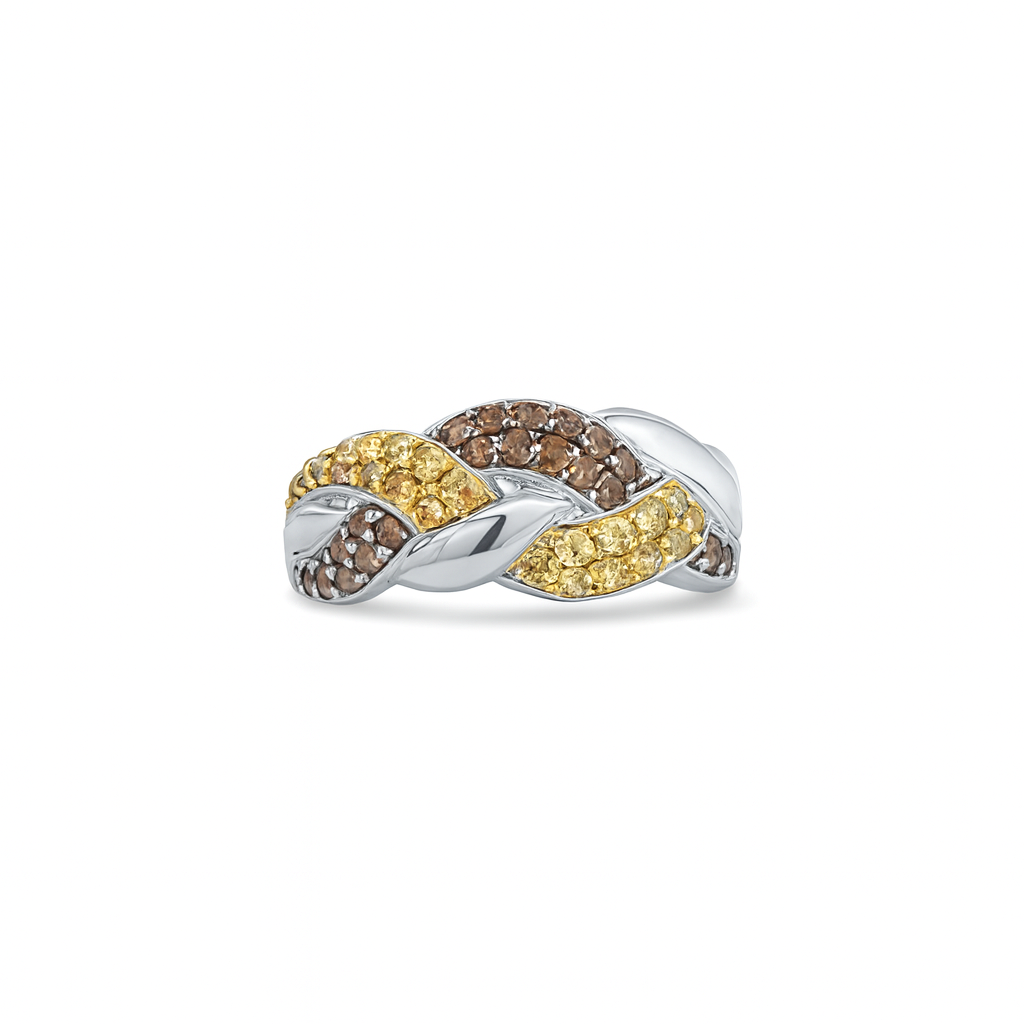 Braided Design White Gold Ring