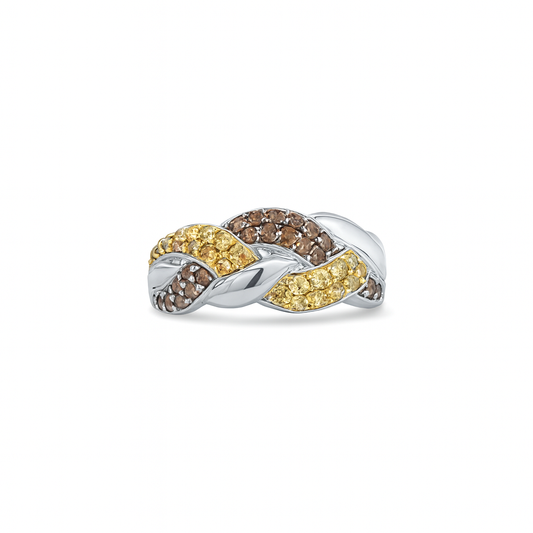 Braided Design White Gold Ring