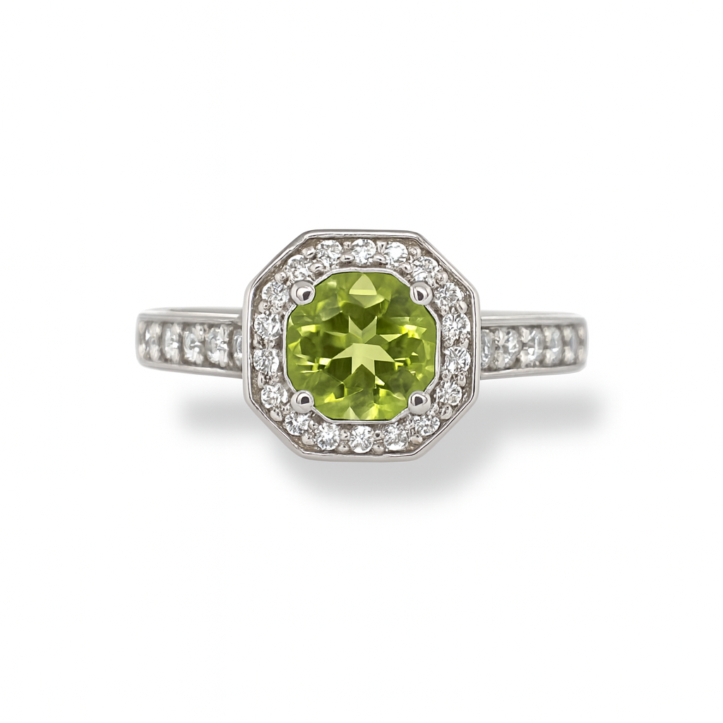 Peridot Round-Cut Birthstone Ring