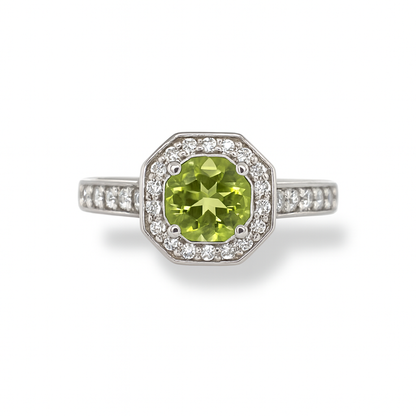 Peridot Round-Cut Birthstone Ring