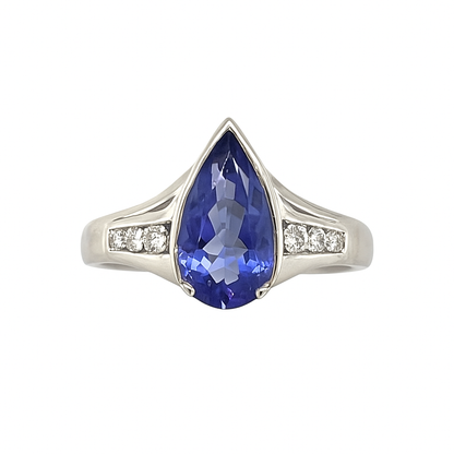 Tanzanite Pear-Cut White Gold Ring