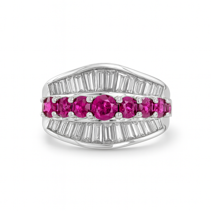 Rubies Round-Cut Birthstone Ring