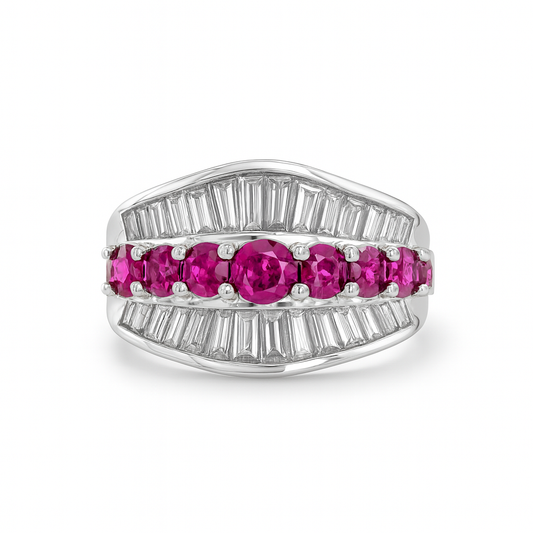 Rubies Round-Cut Birthstone Ring