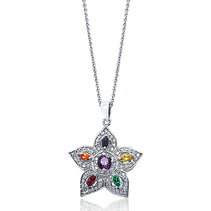 Rainbow Blossom Gemstone Pendant