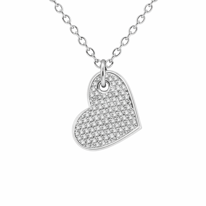 Royal Radiance Heart  White Gold Necklace