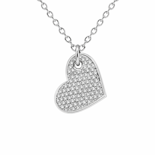 Royal Radiance Heart  White Gold Necklace