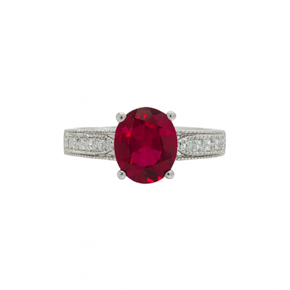 Garnet Oval-Cut Birthstone Gold Ring
