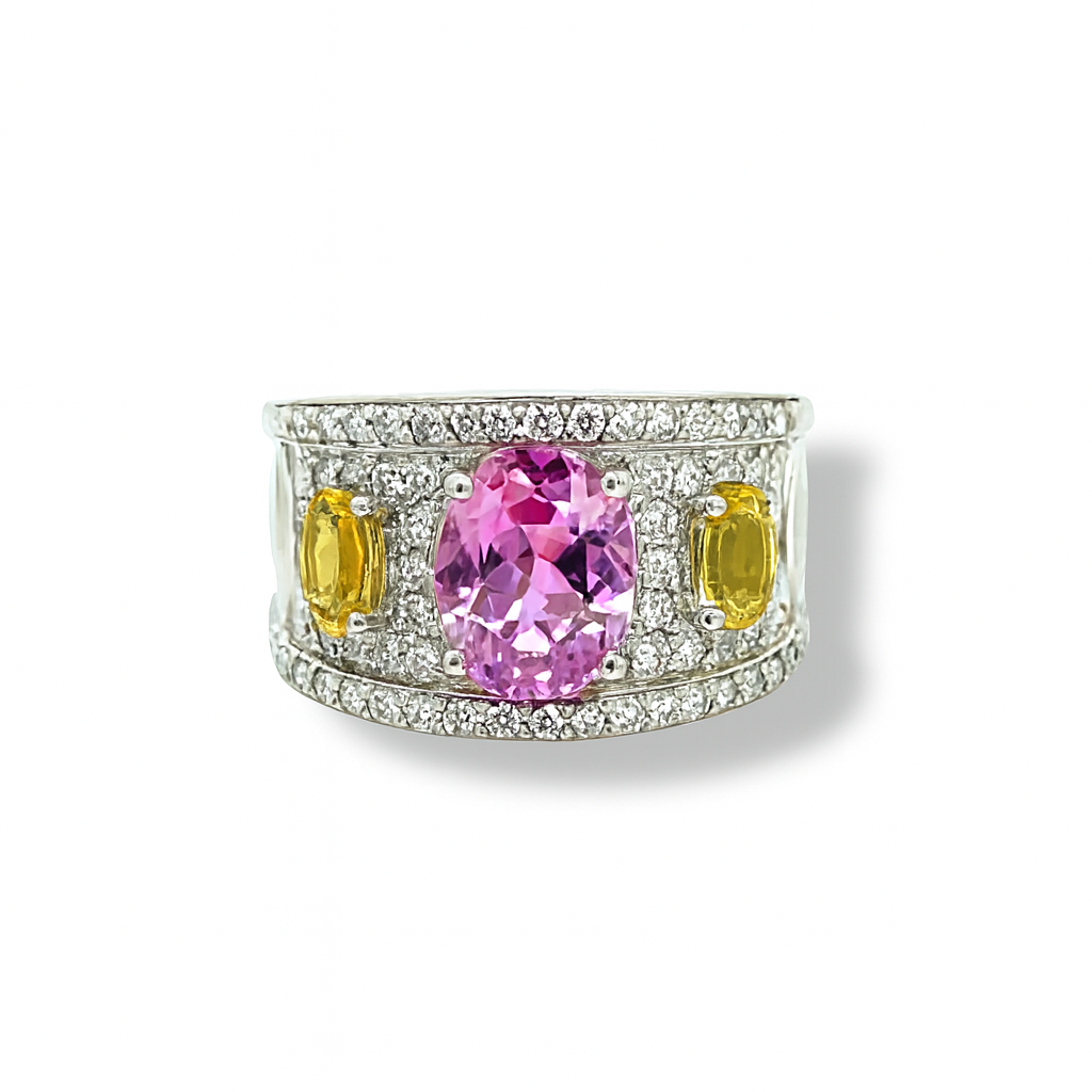 Three-Stone Style Oval-Cut Birthstone Ring