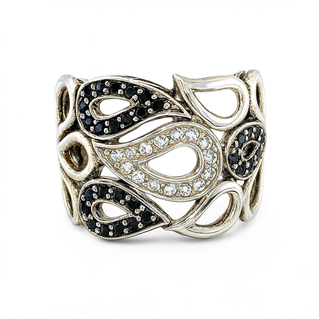 Wide-Band White Gold Ring