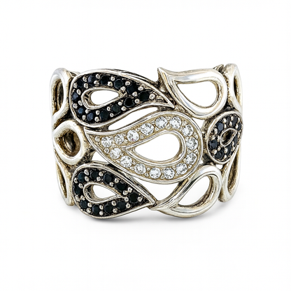 Wide-Band White Gold Ring