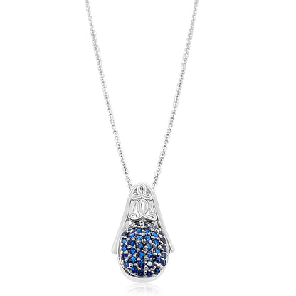 Midnight Elegance Blue Sapphire Teardrop Pendant