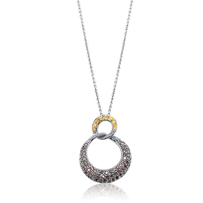 Two-Tone Infinity Circle Diamond Pendant