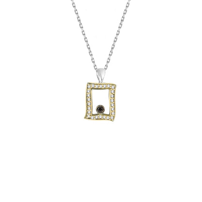 Modern Frame Diamond Accent Pendant