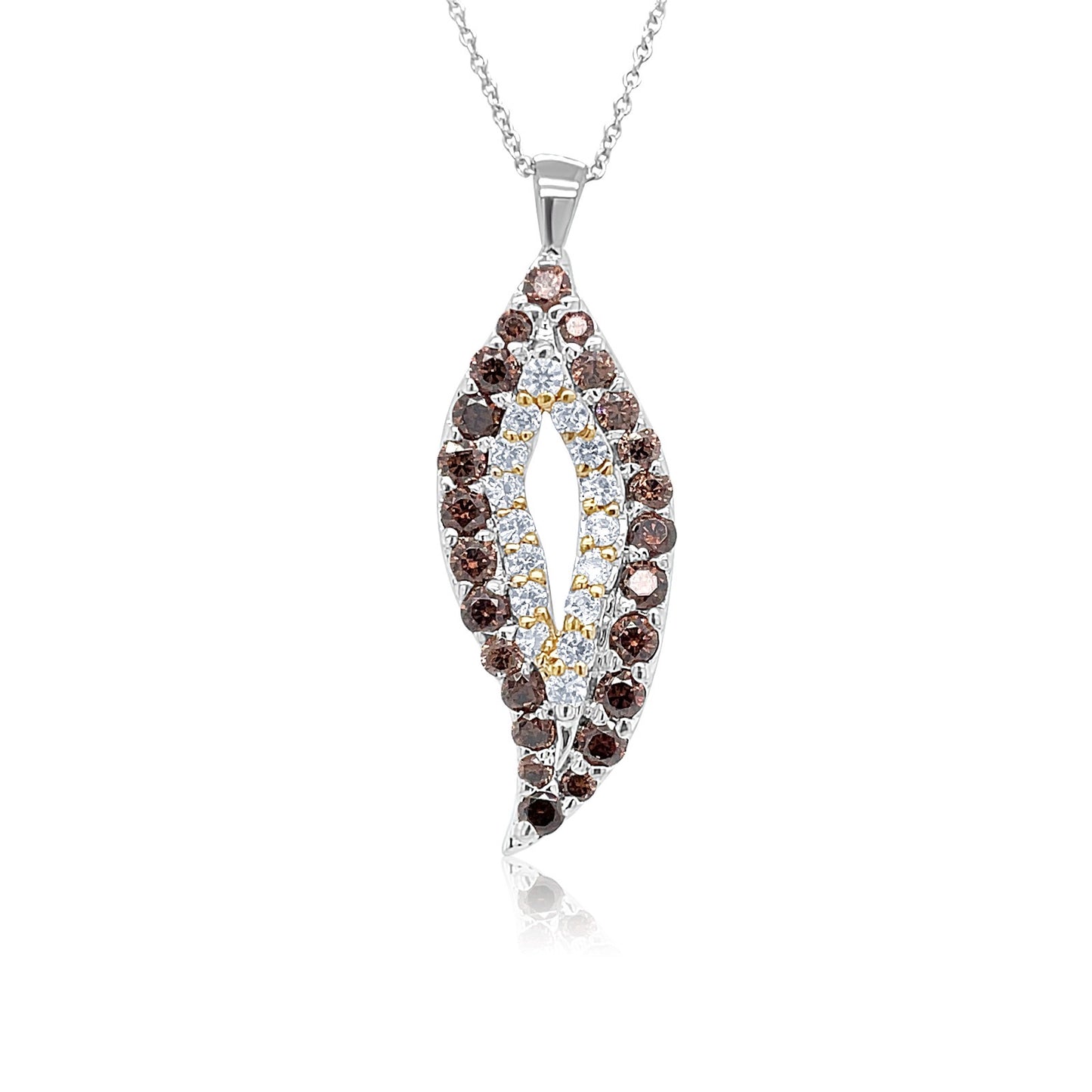 Mocha Radiance Leaf Pendant