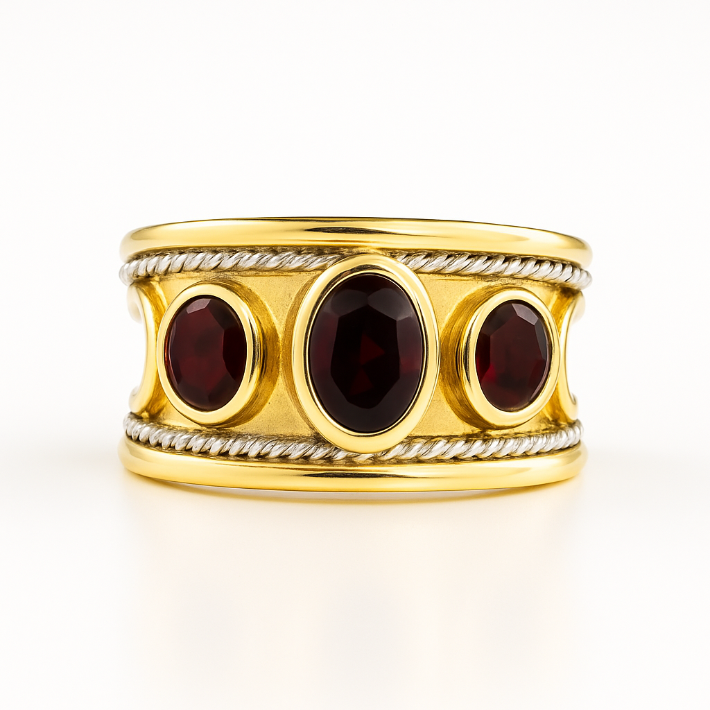 The Regal Red Yellow Gold Ring