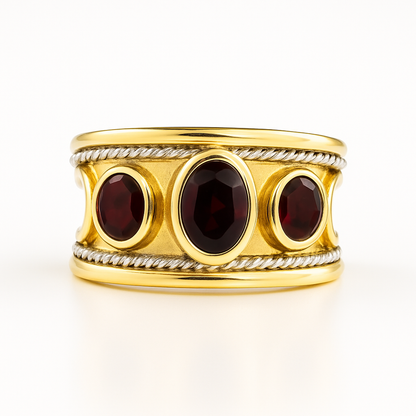 The Regal Red Yellow Gold Ring