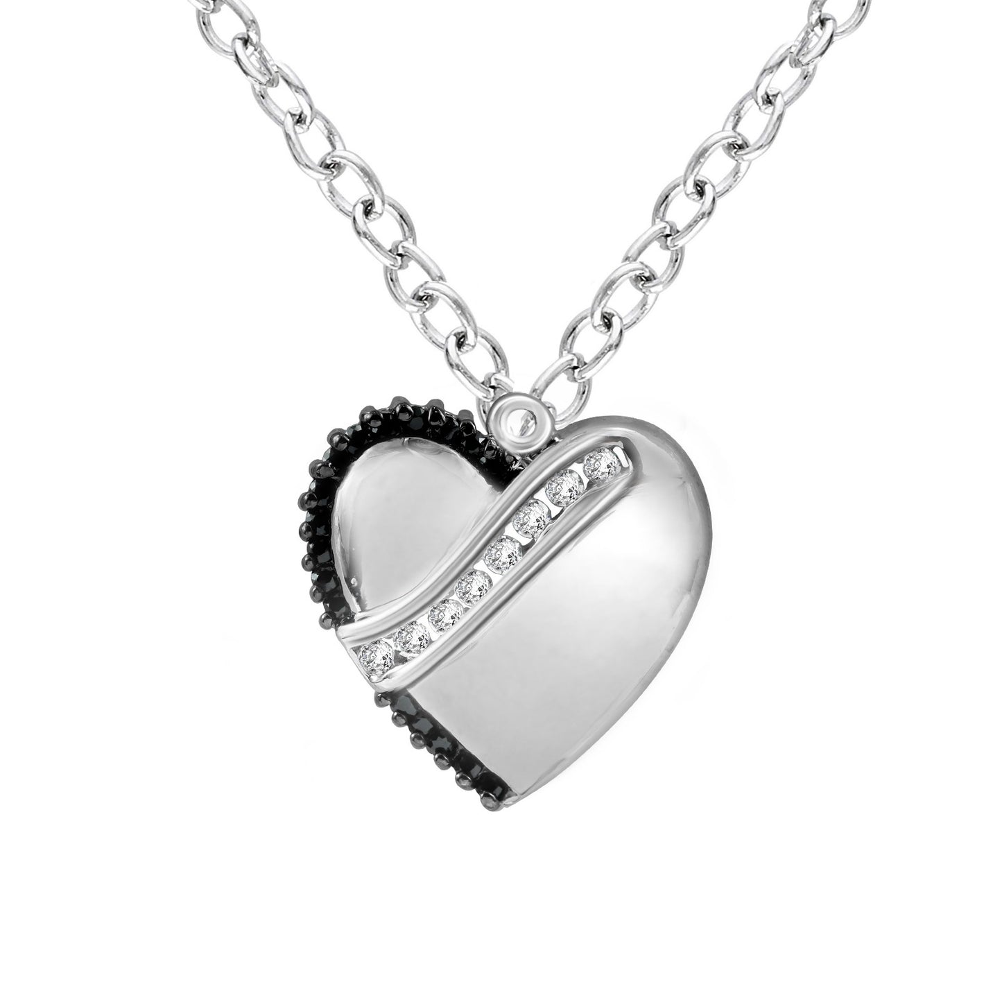 Two-Tone Diamond Heart Pendant