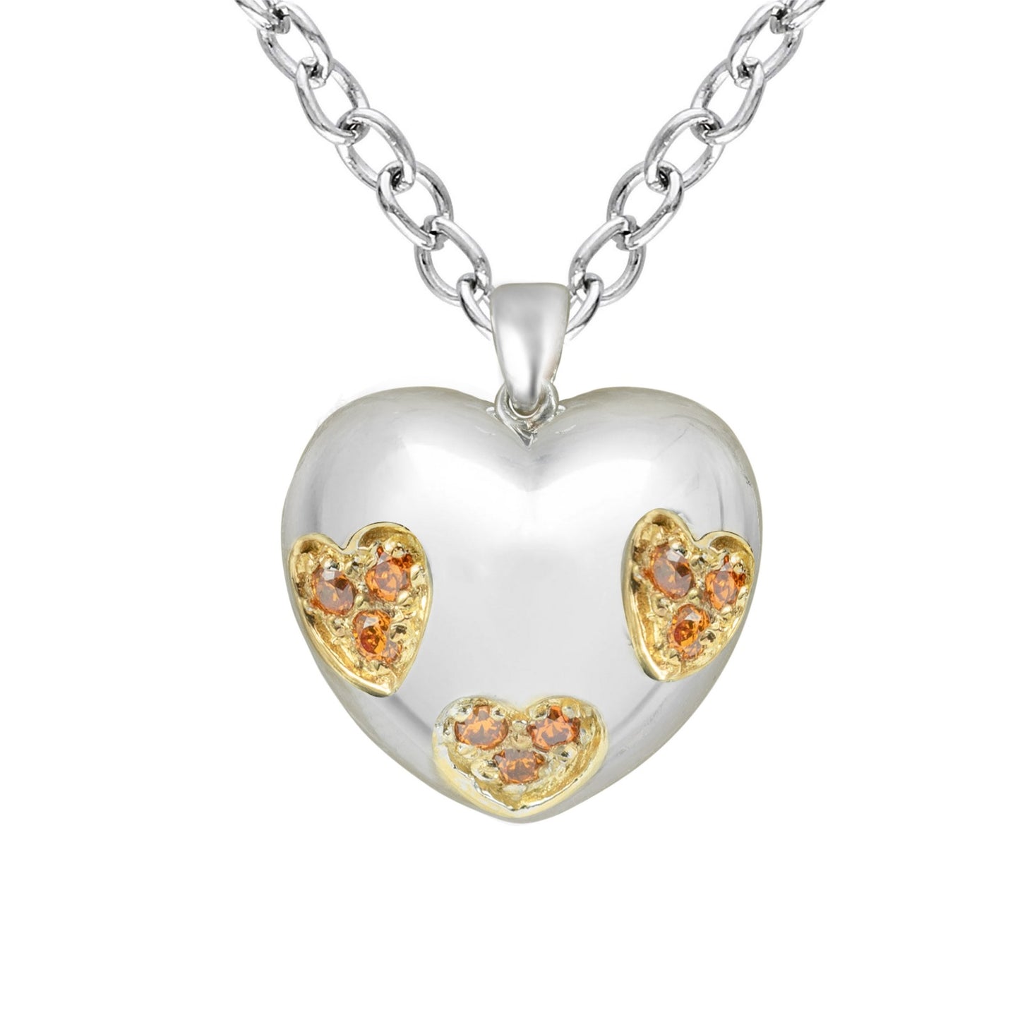 Golden Sparkle Heart Pendant