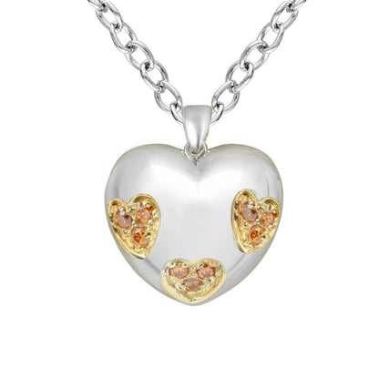Golden Sparkle Heart Pendant