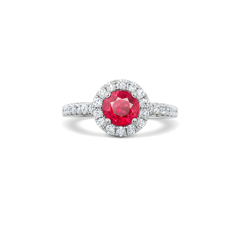 Ruby Round-Cut Birthstone Gold Ring