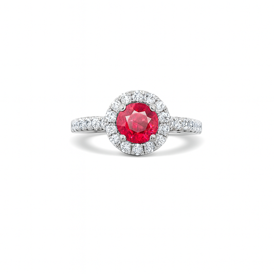 Ruby Round-Cut Birthstone Gold Ring