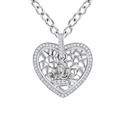 Royal Crown Diamond Heart Pendant